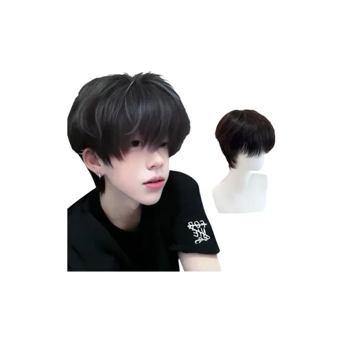 GLUNA Корейский стиль Handsome Микро Notch Спина Пластина Мужская Перука Высокая Температура Пряжа