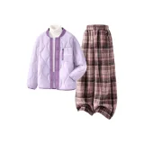 [Thickened и с флисовой подкладкой] Толстый Board Mark K Фиолетовый + Однотонный Розовый Клетка