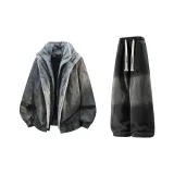 Серый + Черный Джинсы с Флисовой Подкладкой