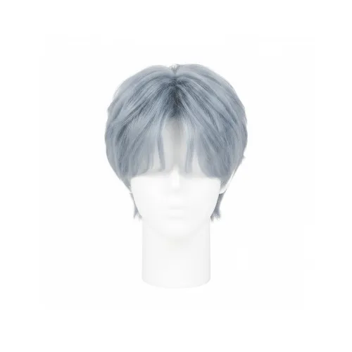 GLUNA Ice Blue Gray Differential Crushed Lid Парики Корейский стиль Стильный Полный комплект