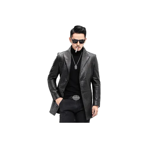 FRANBERG Черные Мужские Кожаные Куртки