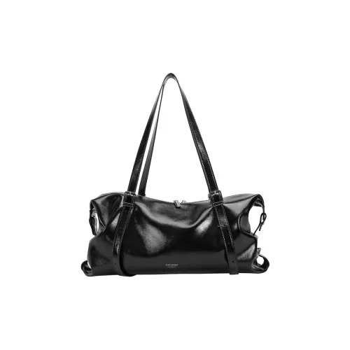 GUTIANXI Сумка через плечо из коровьей кожи большая женская черная