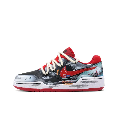 Nike Full Force Phosphorus Flame Midnight Устойчивые к истиранию низкие скейтбордические кроссовки Мужские