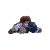 Синий Серый Бант Заколка-Краб (13 см)