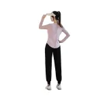 Комплект (Розовый топ + Черные штаны)