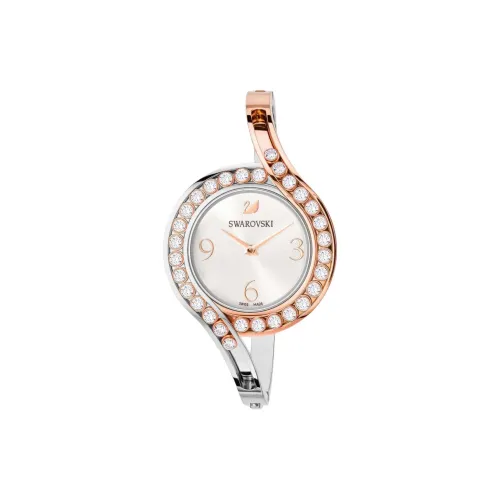 Swarovski Наручные часы Кварцевый механизм Двухтонный Нержавеющая сталь Розовое золото Покрытие Ремешок 32 мм