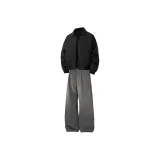 Чёрная куртка с подкладкой + тёмно-серые штаны с флисовой подкладкой