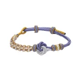 Мандала Персик Браслет-шнурок-Светло-фиолетовый