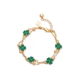 Браслет с четырехлистным клевером [зеленый]