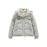 Зеленый хлопковый пуховик