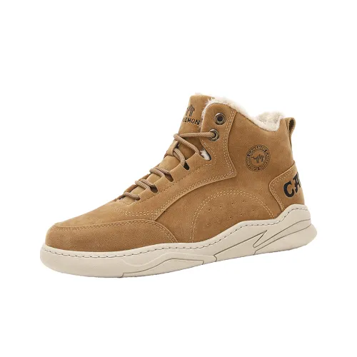 LINGHANGLUOTUO Высокий топ Мужская обувь Термическая Водонепроницаемая Снежная обувь Утепленная обувь Мужская Песочный