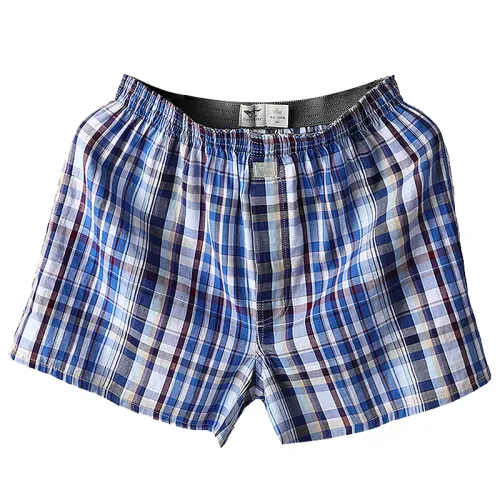 SEPTWOLVES 1 Pack Синий Белый Клетка Pure Cotton Дышащий Скрытый FLY 40S Ткань Вязаная Мужские Штаны Arrow