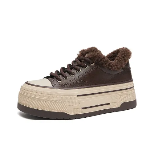 HR Хлопок Обувь Низкий Топ Кофейный Женский