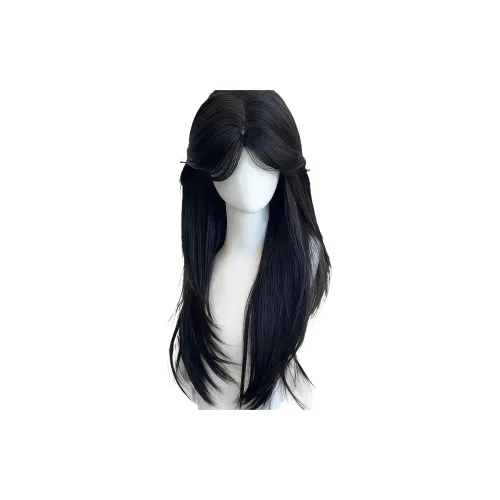 BEIQING Корейский стиль CENTER Разделённая чёлка Высокий уровень Длинные прямые волосы Женская парик