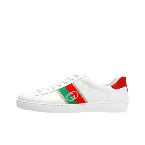 GUCCI Ace Low Топ Стильные Скейтбординги Мужской Белый