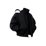 Черный хлопковый пуховик утеплённый термический