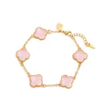 Браслет с четырехлистным клевером [Розовый]