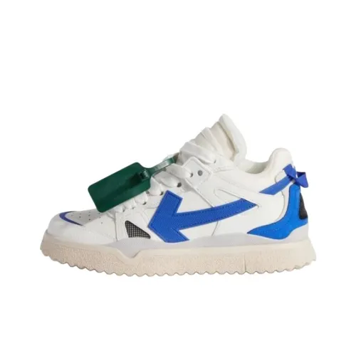 OFF Белый MID Топ Скейтборд Кроссовки Женские Сине-белый