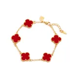 Браслет с четырехлистным клевером [Красный]