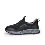 Черный унисекс (размеры 35-45), пожилые, слип-он, утолщенный и с флисовой подкладкой, термический, водонепроницаемый, противоскользящий, обувь для ходьбы