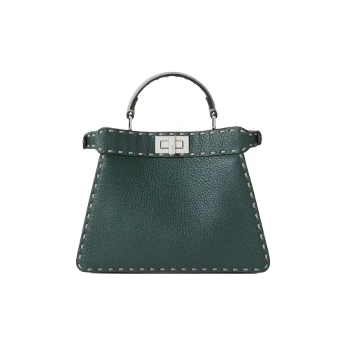 FENDI Peekaboo ISeeU Forty8 Телячья кожа Сумка Маленькая Женская Зеленая