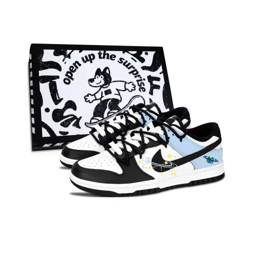 Nike Dunk Черный Белый Science Fiction Planet Устойчивый к истиранию Низкий Топ Скейтборд Кроссовки Унисекс Синий