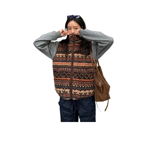 MUCCHIC Оранжевый Кофейный Женские Жилеты