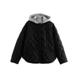 Черный хлопковый пуховик