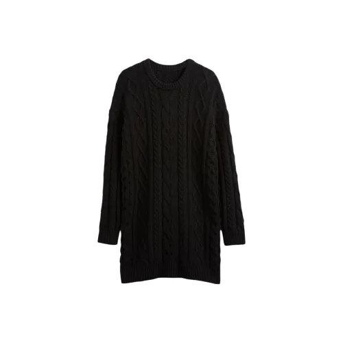 GAP Бежевый Женские Длинные Платья с Длинными Рукавами