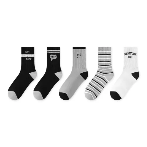 MULONGSHIJIA 5 пар 5 комбинаций смешанный цвет мужские носки MID до икры