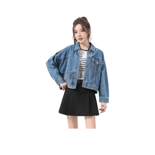 Tonlion Aqua Blue Женские Джинсовые Куртки