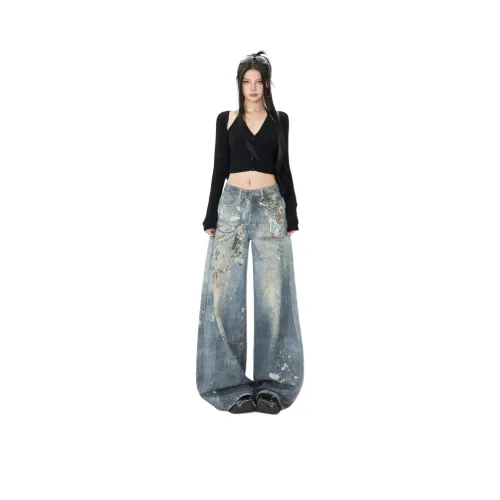 NVRFRGT Graffiti Blue Unisex Jeans