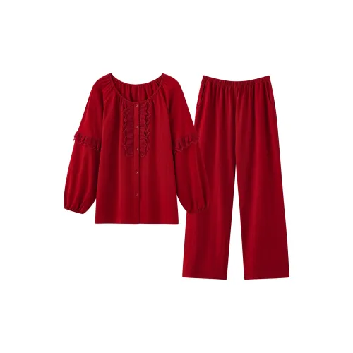 MAKEGONGZHU WZT05872 Кружевная отделка Кардиган Для пары Женские Женские Пижамные комплекты