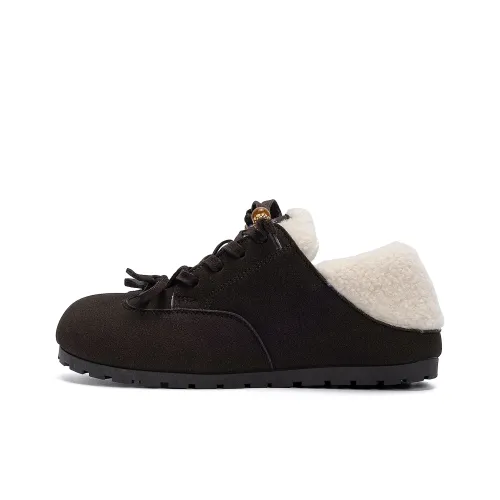 HUANQIU Баланс Термический Низкий Топ Повседневная Обувь Женская Темно-Кофейный