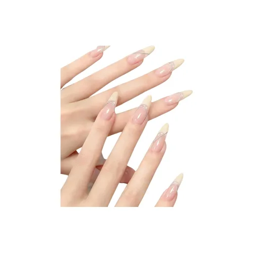 OUYUJI Французский Мягкий Длинный Ногтей Патч Лето Премиум Feel Элегантность Нитка бусин False Nail Tips Готовый товар