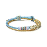 Романтический персиковый двойной шнурок браслет - синий