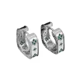 Серьги-кольца "Звездная спираль" -- Зеленый циркон, стиль