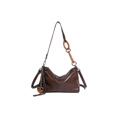 OCTSUI Сумка через плечо из синтетической кожи маленькая женская кофейного черного цвета