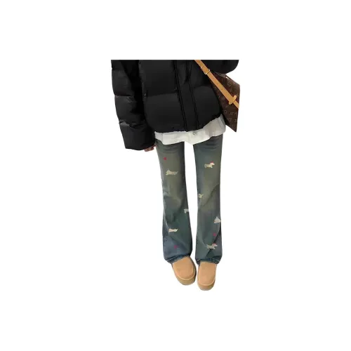 BRG Синий с флисовой подкладкой женские джинсы