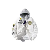 Белый с капюшоном бини