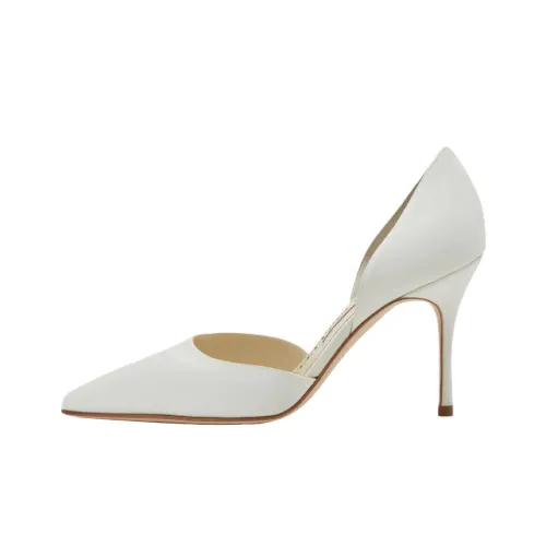MANOLO BLAHNIK Taylerbinu D'Orsay Узкий каблук Высокие каблуки 9 см Женские Белые