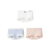 [3 упаковки] Белый + Пыльно-синий + Закатный розовый (Маленький боксер, полностью закрытый, анти-промежность)