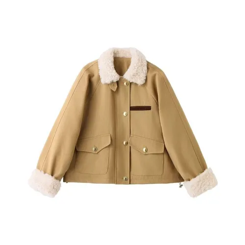 Langqing Хаки бесплатная доставка бренд наклеенный женские короткие пальто