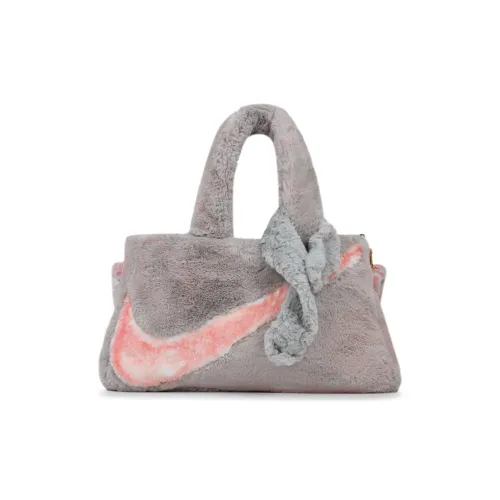 Nike Ткань Тоут Сумка Сумка для покупок Сумка на плечо Сумка женская серая и розовая