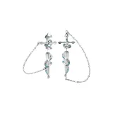 Серьги-кольца "Холодное сердце" с змеиной ножом, 1 пара