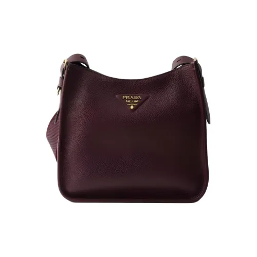 PRADA Телячья кожа Сумка через плечо Средняя Женская Бордовый