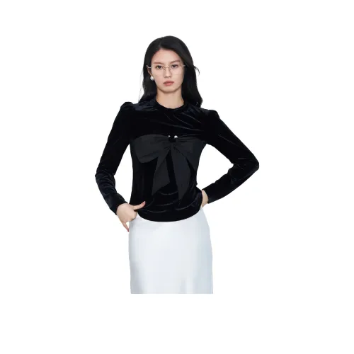 SMEN Зимний Вельветовый Топ Женский Черный