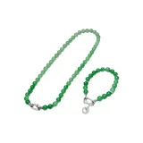 Комплект (Ожерелье + Браслет с бусинами) с застежкой, большой размер