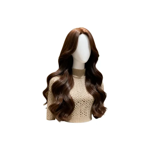 Перука Sweet Pillow House Wig Internet Знаменитость Wig Full Голова Набор с Боковая сторона Часть Большая волна Высокая температура Пряжа