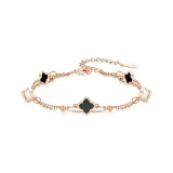 Браслет с четырехлистным клевером [Черный]